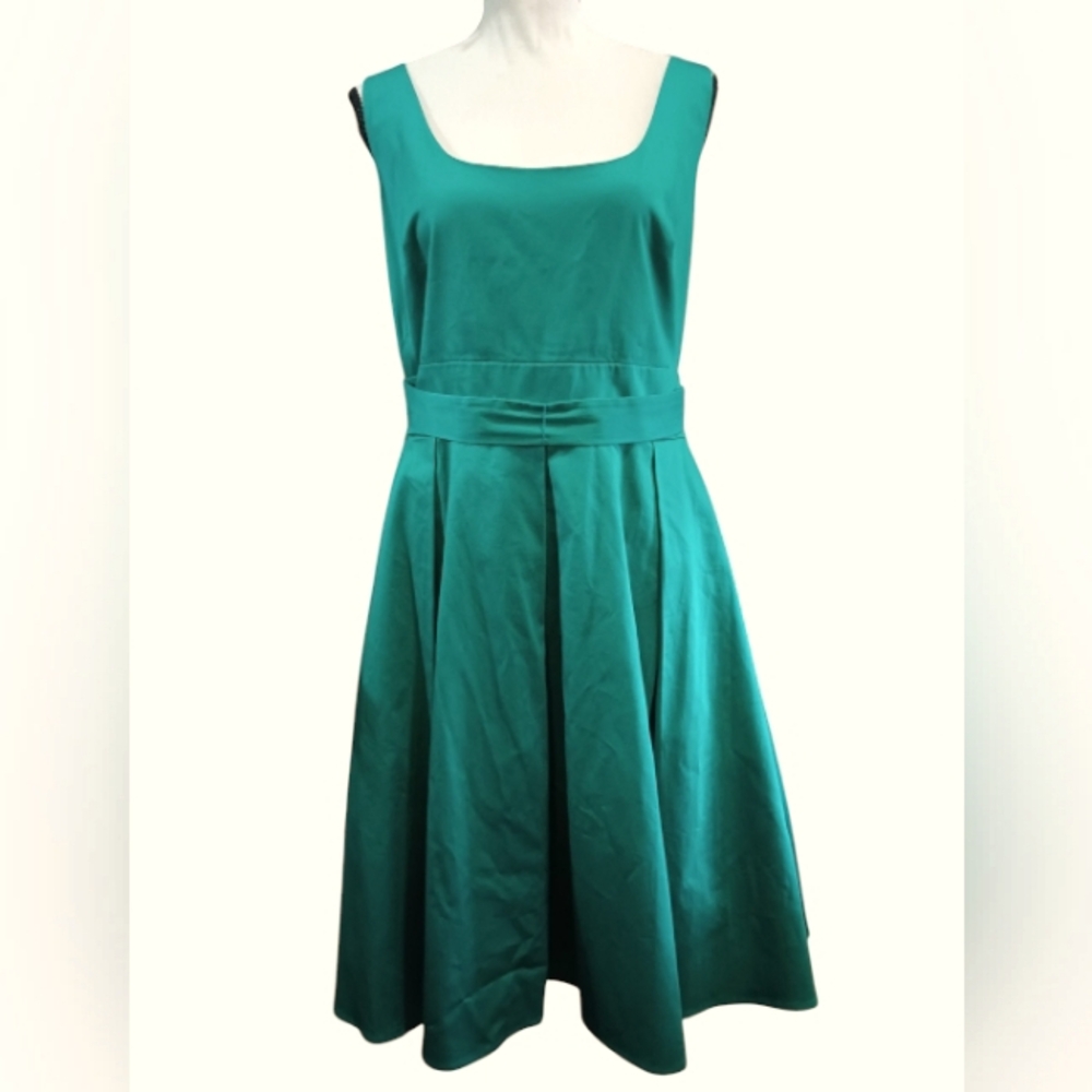 Calvin Klein Pleated Green Dress